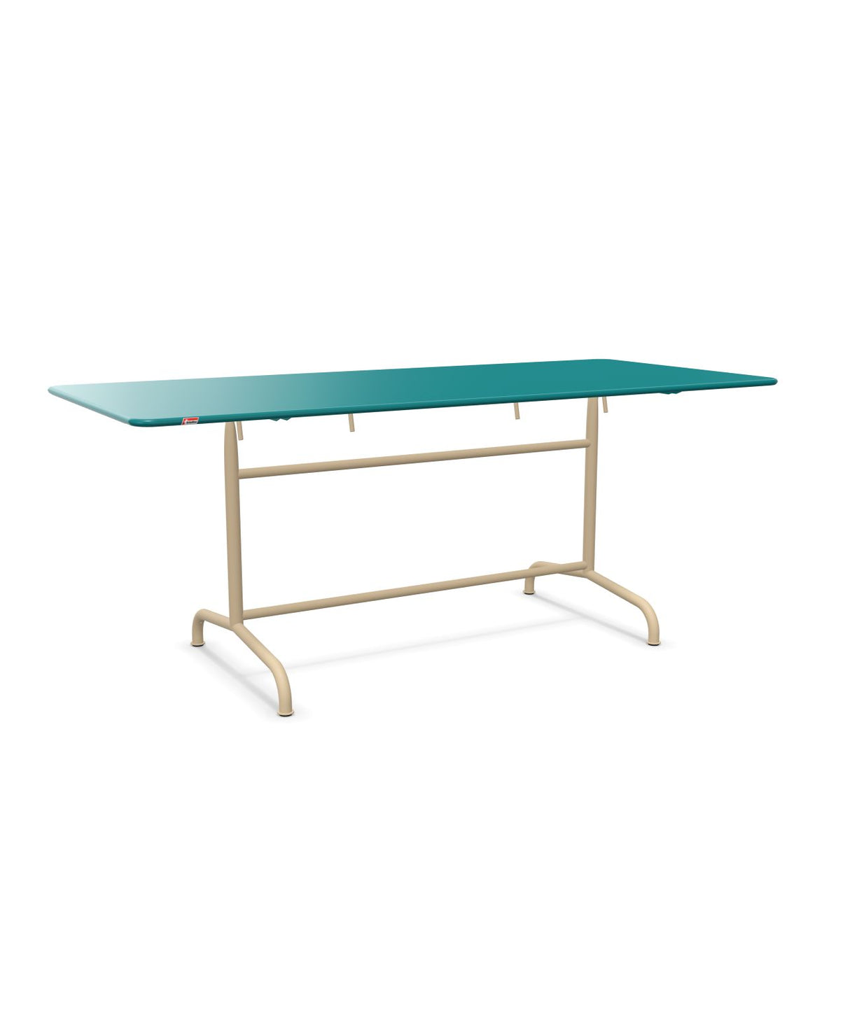 Schaffner Rigi Table repas rabattable 180x80cm Bleu Kali 56 Marron Pastel 83 