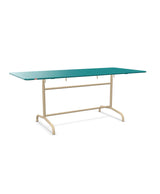 Schaffner Rigi Table repas rabattable 180x80cm Bleu Kali 56 Marron Pastel 83 