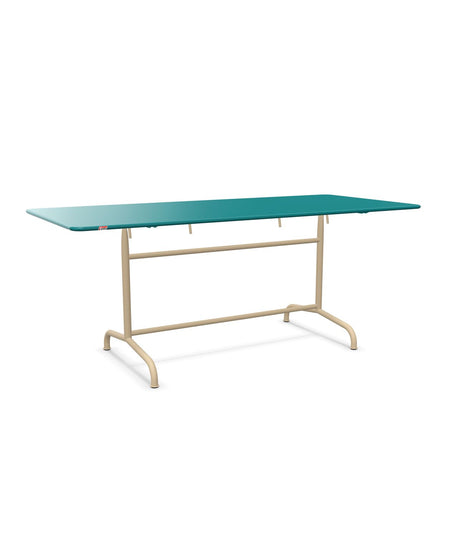 Schaffner Rigi Table repas rabattable 180x80cm Bleu Kali 56 Marron Pastel 83 