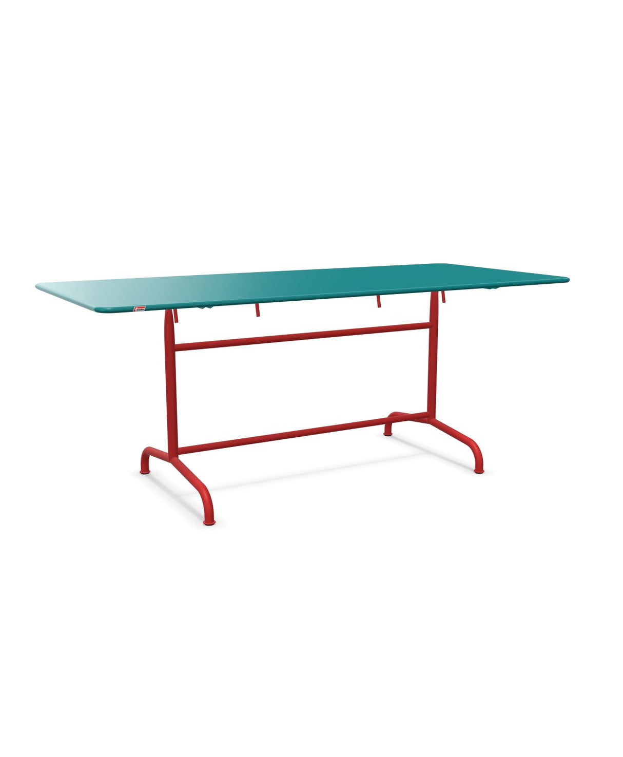 Schaffner Rigi Table repas rabattable 180x80cm Bleu Kali 56 Rouge 30 