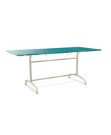 Schaffner Rigi Table repas rabattable 180x80cm Bleu Kali 56 Sable Pastel 15 