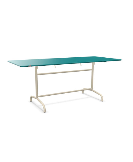 Schaffner Rigi Table repas rabattable 180x80cm Bleu Kali 56 Sable Pastel 15 