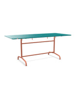 Schaffner Rigi Table repas rabattable 180x80cm Bleu Kali 56 Terracotta 84 