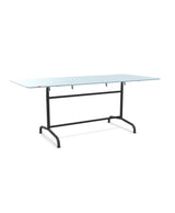 Schaffner Rigi Table repas rabattable 180x80cm Bleu Pastel 51 Anthracite 77 