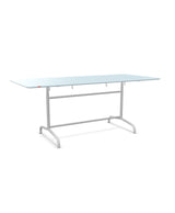 Schaffner Rigi Table repas rabattable 180x80cm Bleu Pastel 51 Gris Argent 78 