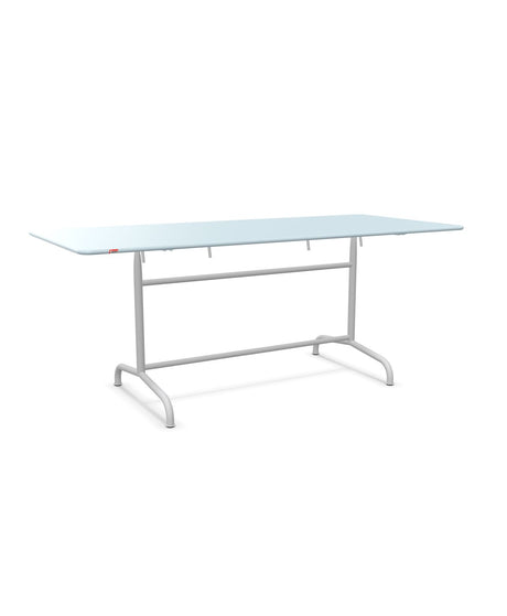 Schaffner Rigi Table repas rabattable 180x80cm Bleu Pastel 51 Gris Argent 78 