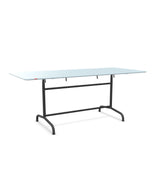 Schaffner Rigi Table repas rabattable 180x80cm Bleu Pastel 51 Noir 91 