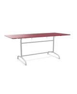 Schaffner Rigi Table repas rabattable 180x80cm Bordeaux 38 Gris Argent 78 
