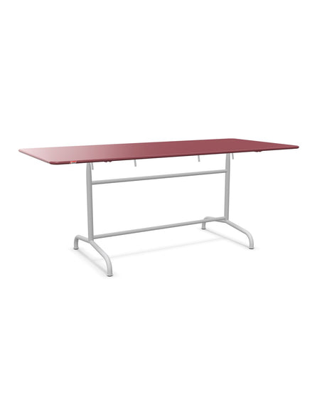 Schaffner Rigi Table repas rabattable 180x80cm Bordeaux 38 Gris Argent 78 