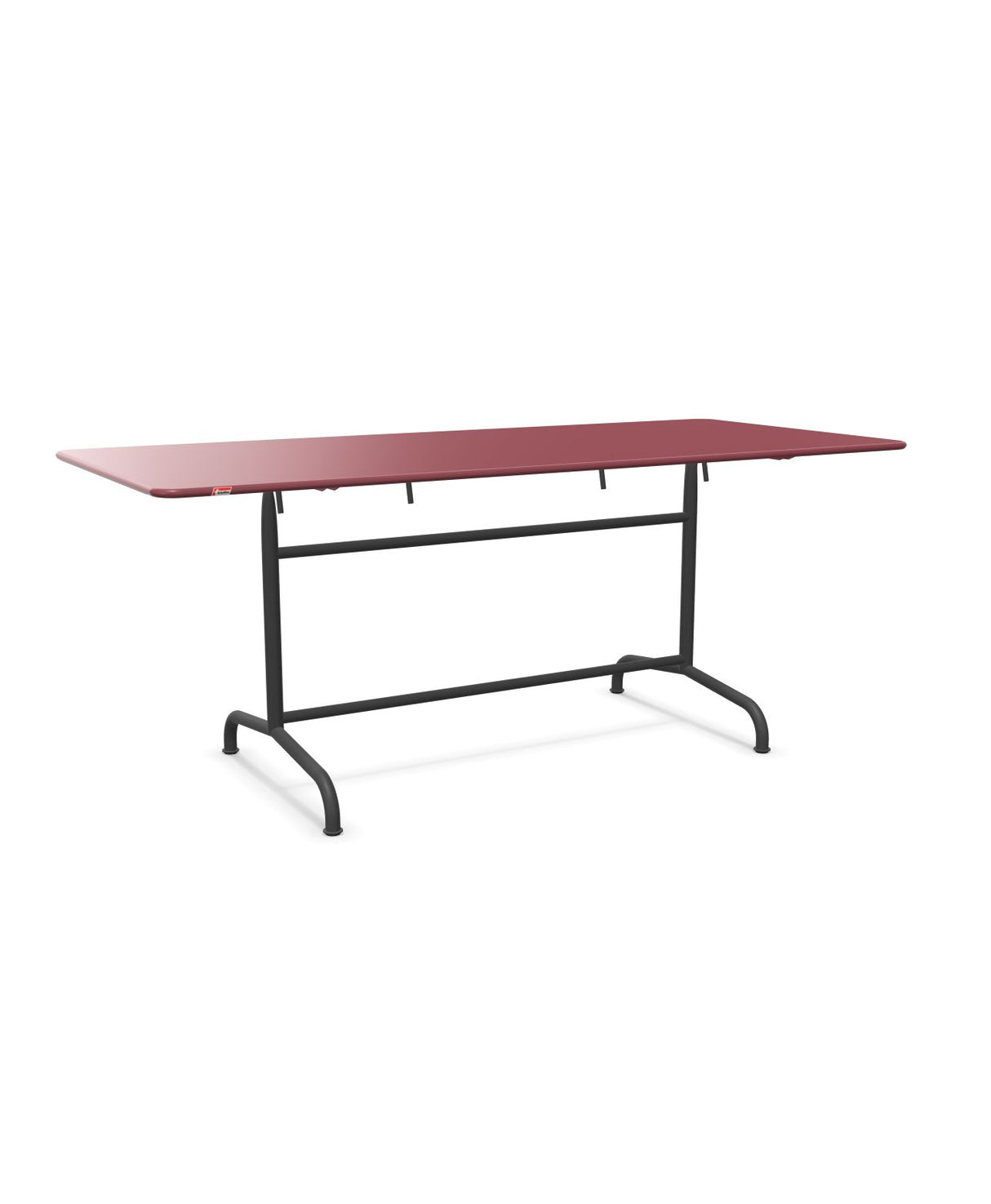 Schaffner Rigi Table repas rabattable 180x80cm Bordeaux 38 Noir 91 