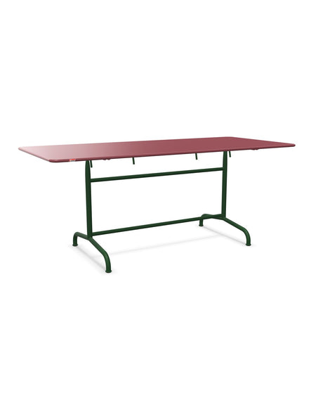Schaffner Rigi Table repas rabattable 180x80cm Bordeaux 38 Vert Sapin 66 