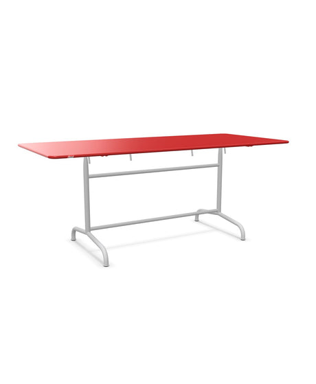 Schaffner Rigi Table repas rabattable 180x80cm Rouge 30 Gris Argent 78 