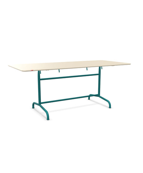 Schaffner Rigi Table repas rabattable 180x80cm Sable Pastel 15 Bleu Kali 56 