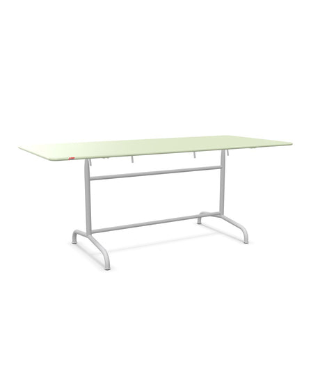 Schaffner Rigi Table repas rabattable 180x80cm Vert Pastel 64 Gris Argent 78 
