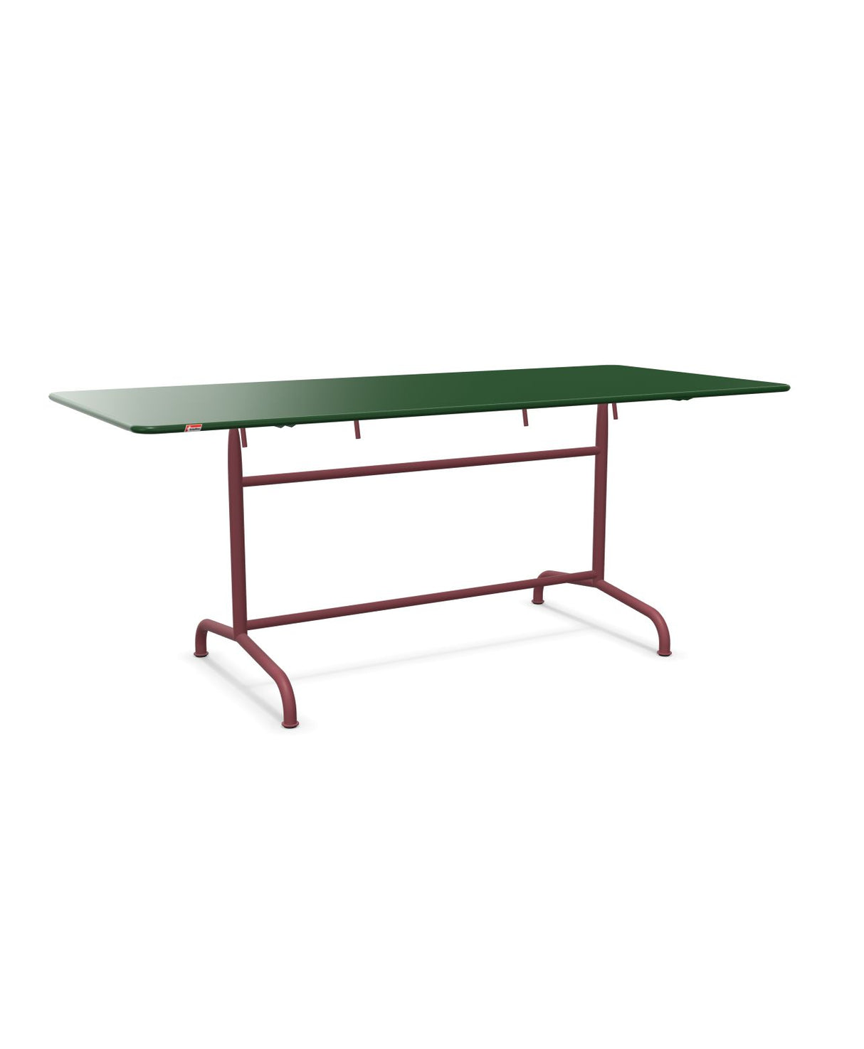 Schaffner Rigi Table repas rabattable 180x80cm Vert Sapin 66 Bordeaux 38 