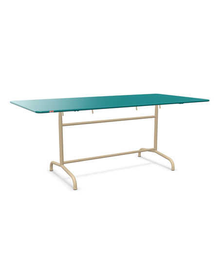Schaffner Rigi Table repas rabattable 180x90cm Bleu Kali 56 Marron Pastel 83 