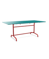 Schaffner Rigi Table repas rabattable 180x90cm Bleu Kali 56 Rouge 30 