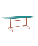 Schaffner Rigi Table repas rabattable 180x90cm Bleu Kali 56 Terracotta 84 