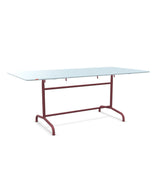 Schaffner Rigi Table repas rabattable 180x90cm Bleu Pastel 51 Bordeaux 38 