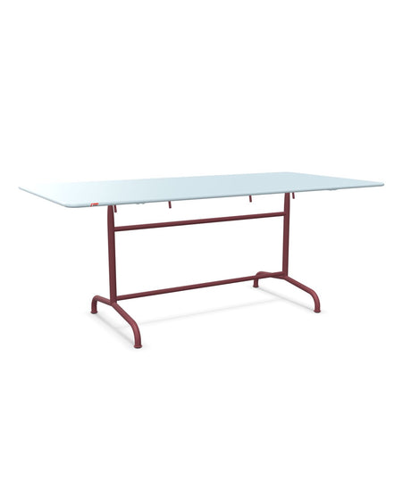 Schaffner Rigi Table repas rabattable 180x90cm Bleu Pastel 51 Bordeaux 38 