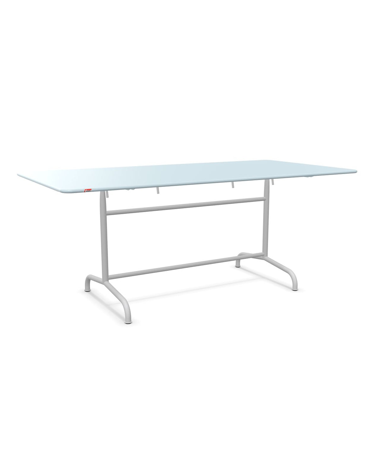 Schaffner Rigi Table repas rabattable 180x90cm Bleu Pastel 51 Gris Argent 78 