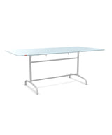 Schaffner Rigi Table repas rabattable 180x90cm Bleu Pastel 51 Gris Argent 78 