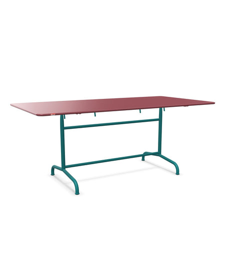 Schaffner Rigi Table repas rabattable 180x90cm Bordeaux 38 Bleu Kali 56 