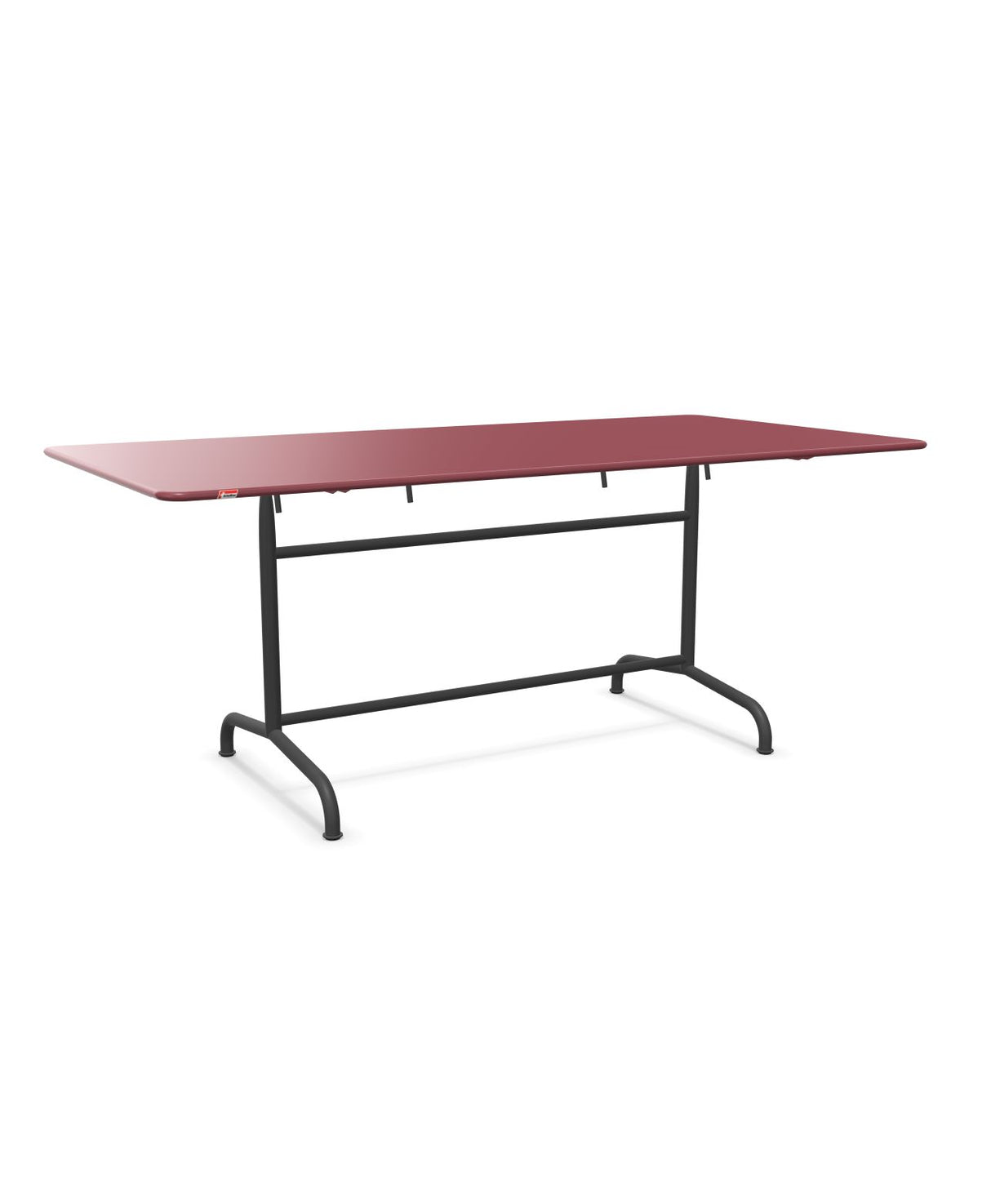 Schaffner Rigi Table repas rabattable 180x90cm Bordeaux 38 Noir 91 