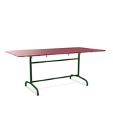 Schaffner Rigi Table repas rabattable 180x90cm Bordeaux 38 Vert Sapin 66 