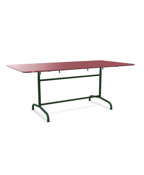 Schaffner Rigi Table repas rabattable 180x90cm Bordeaux 38 Vert Sapin 66 