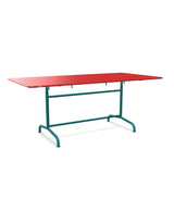 Schaffner Rigi Table repas rabattable 180x90cm Rouge 30 Bleu Kali 56 