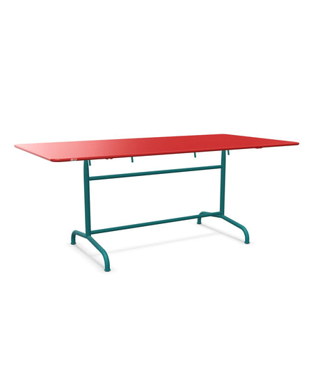 Schaffner Rigi Table repas rabattable 180x90cm Rouge 30 Bleu Kali 56 