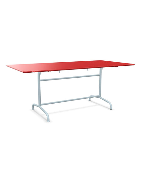 Schaffner Rigi Table repas rabattable 180x90cm Rouge 30 Bleu Pastel 51 