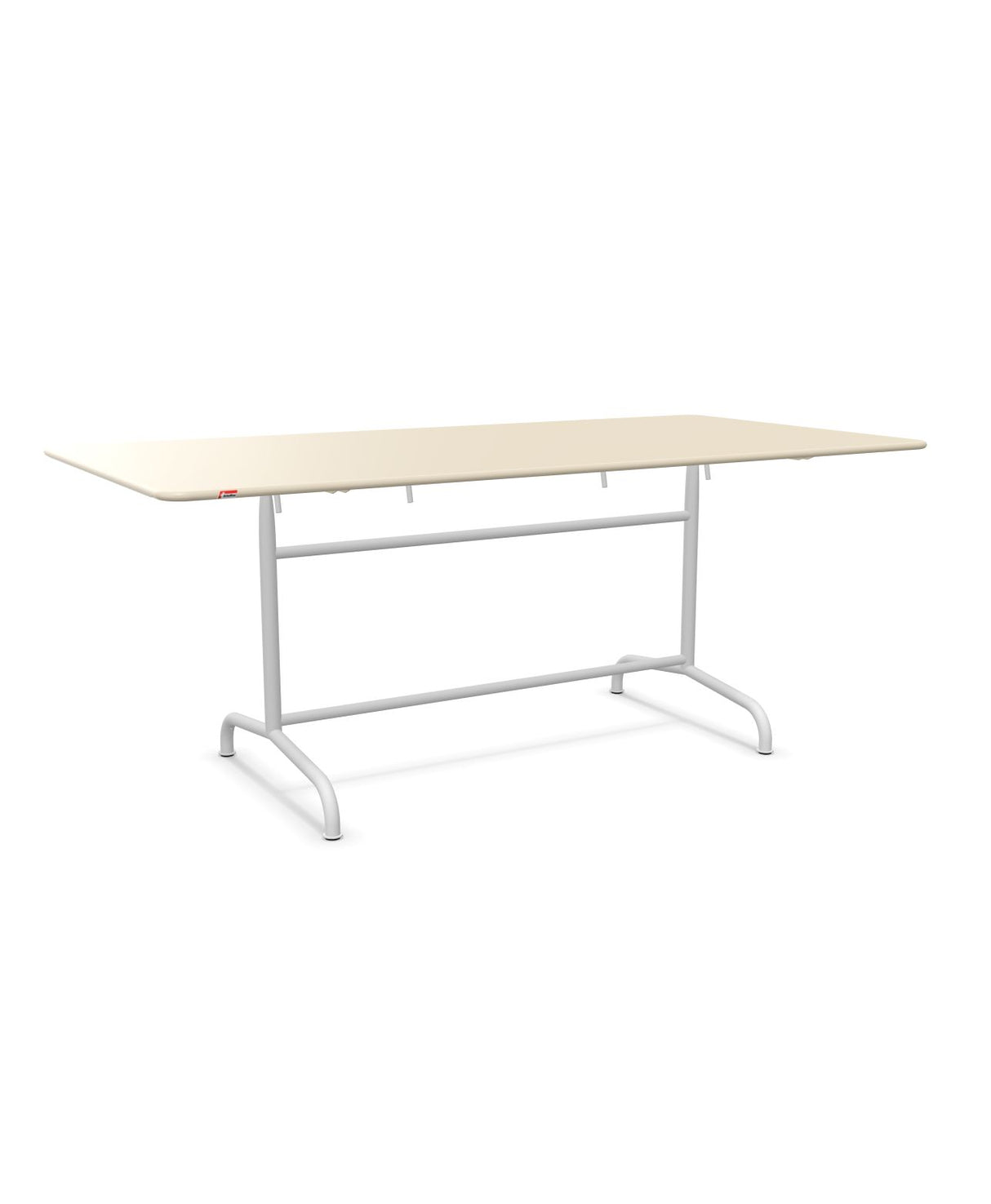Schaffner Rigi Table repas rabattable 180x90cm Sable Pastel 15 Blanc 90 
