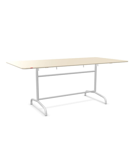 Schaffner Rigi Table repas rabattable 180x90cm Sable Pastel 15 Blanc 90 