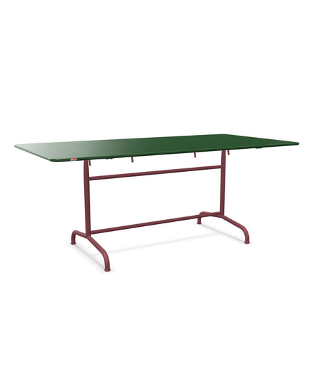 Schaffner Rigi Table repas rabattable 180x90cm Vert Sapin 66 Bordeaux 38 