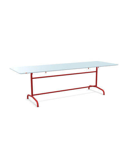 Schaffner Rigi Table repas rabattable 240x80cm Bleu Pastel 51 Rouge 30 
