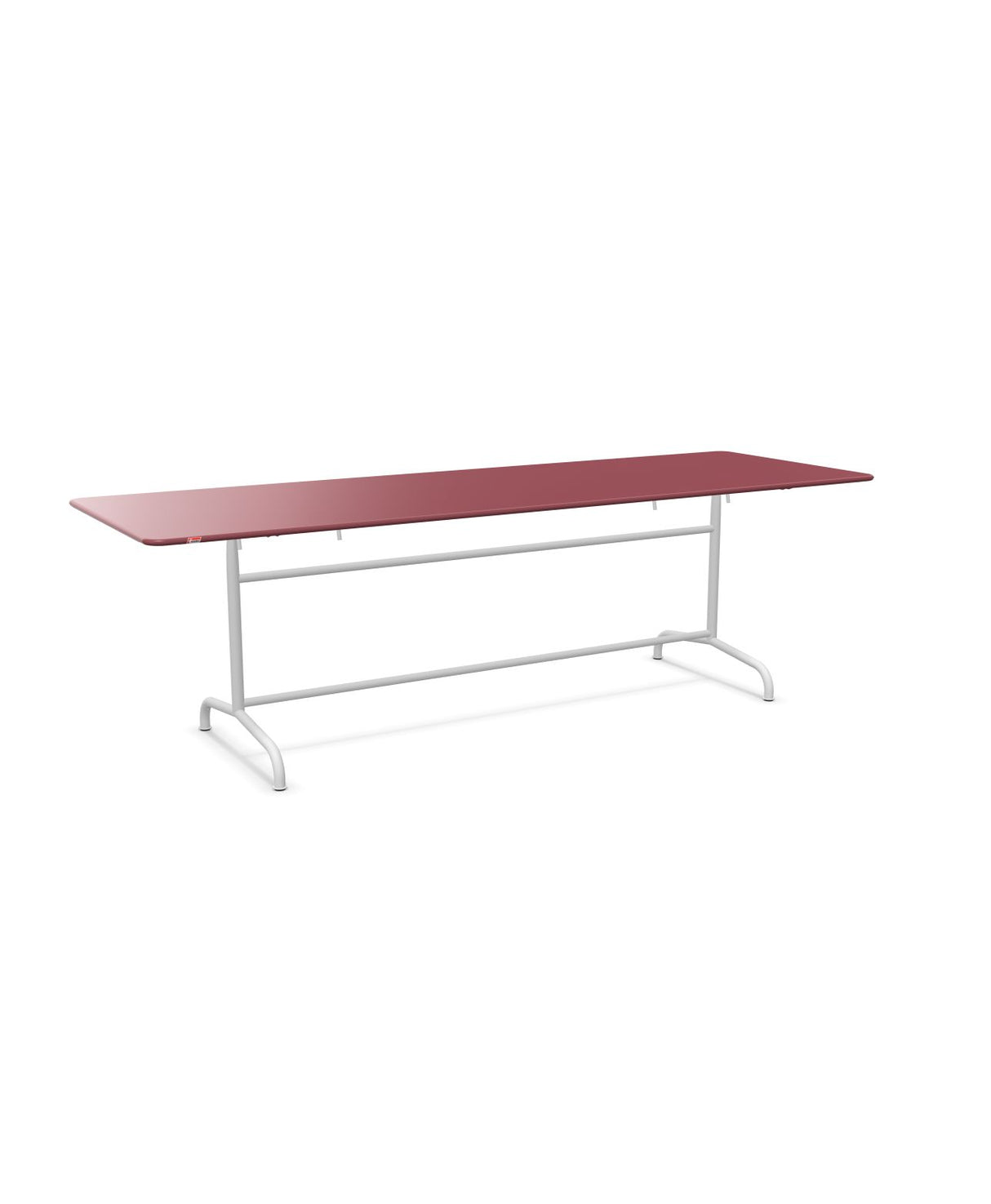 Schaffner Rigi Table repas rabattable 240x80cm Bordeaux 38 Blanc 90 