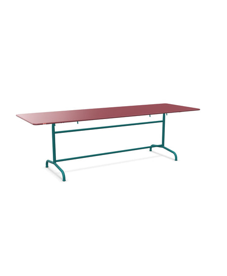 Schaffner Rigi Table repas rabattable 240x80cm Bordeaux 38 Bleu Kali 56 