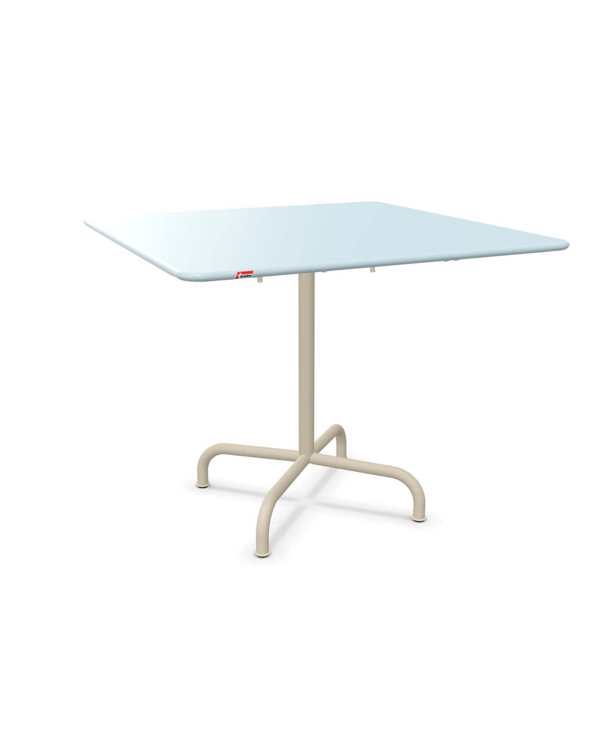 Schaffner Rigi Table repas rabattable 90x90cm Bleu Pastel 51 Sable Pastel 15 
