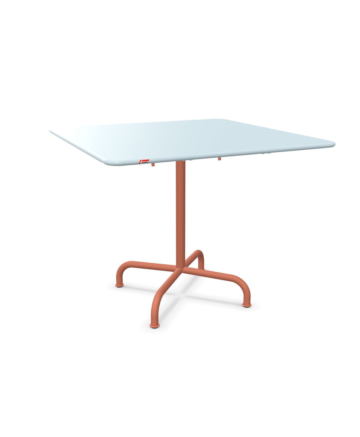 Schaffner Rigi Table repas rabattable 90x90cm Bleu Pastel 51 Terracotta 84 