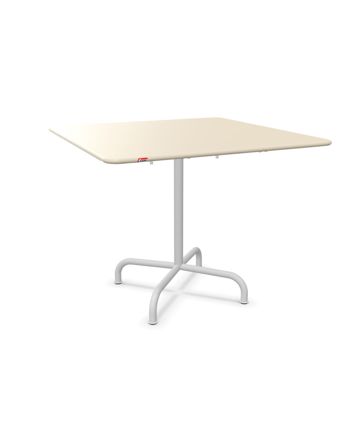 Schaffner Rigi Table repas rabattable 90x90cm Sable Pastel 15 Blanc 90 