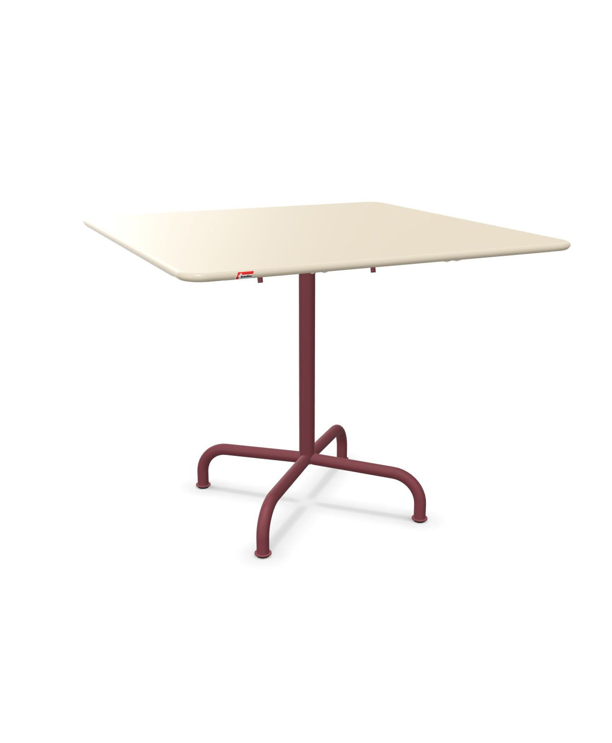 Schaffner Rigi Table repas rabattable 90x90cm Sable Pastel 15 Bordeaux 38 