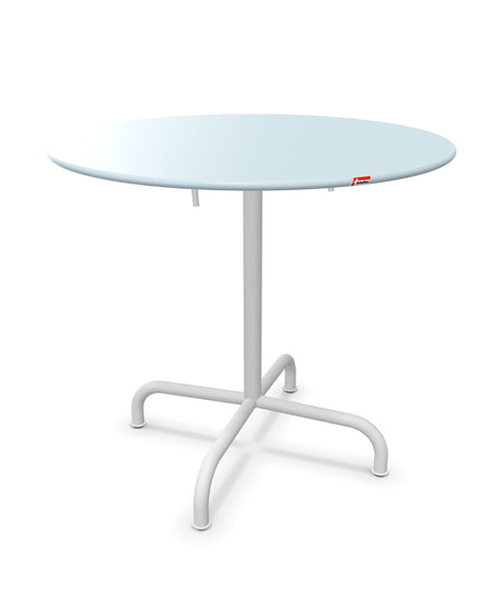 Schaffner Rigi Table repas rabattable ronde Ø80cm Bleu Pastel 51 Blanc 90 