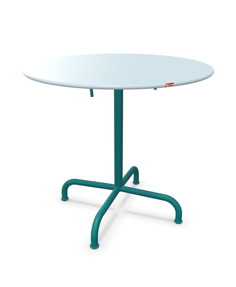 Schaffner Rigi Table repas rabattable ronde Ø80cm Bleu Pastel 51 Bleu Kali 56 