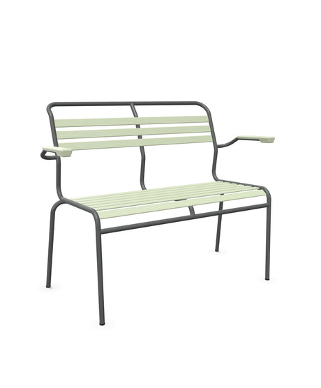 Schaffner Säntis Banc à lattes 2 places avec accoudoirs 