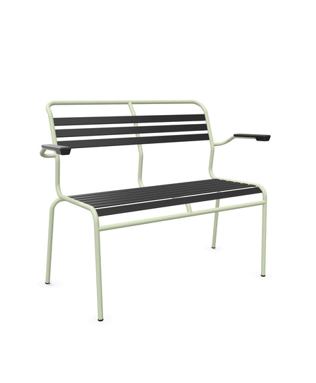 Schaffner Säntis Banc à lattes 2 places avec accoudoirs 