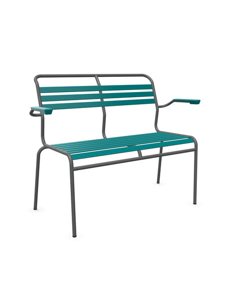 Schaffner Säntis Banc à lattes 2 places avec accoudoirs 