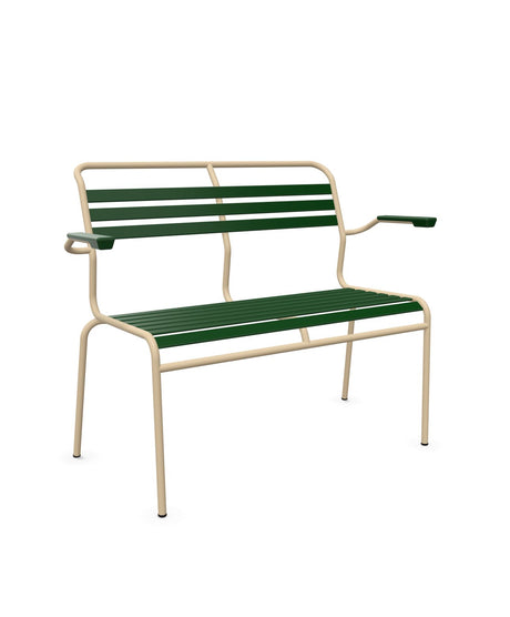 Schaffner Säntis Banc à lattes 2 places avec accoudoirs 