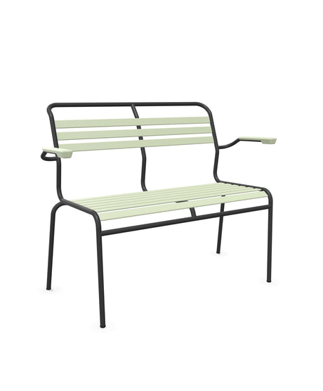 Schaffner Säntis Banc à lattes 2 places avec accoudoirs 